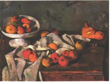 Paul Cezanne Painting - Bodegón con plato de frutas y manzanas Paul Cezanne